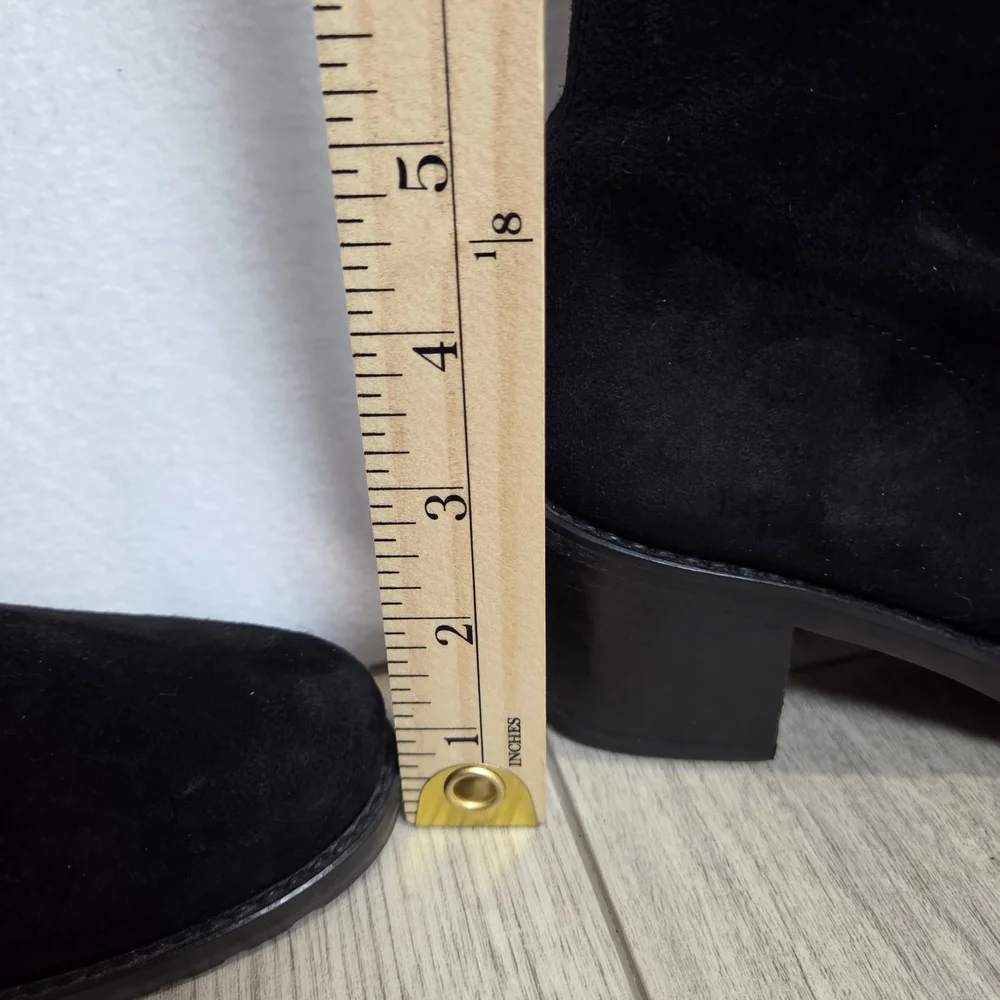STUART WEITZMAN Tieland Over-The-Knee Boots Black Suede Womens 6 OTH Block Heel